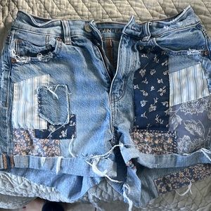 AEO Patchwork Denim Shorts